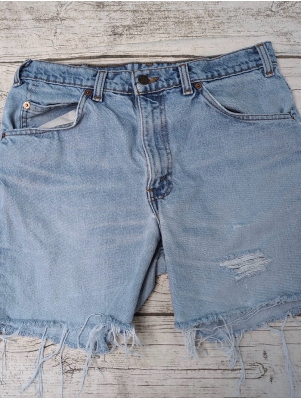 Vintage Levis Orange Tab Denim Cutoff Jean Shorts 6” inseam